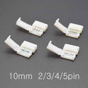 Clip de connecteur led 2pin 3pin 4pin 5pin 10mm, pour bande lumineuse 5050 3528 <span class=keywords><strong>3014</strong></span> WS2812b LED couleur unique/RGB RGBW RGBWW - Product Image 1