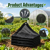 Filet d'ombrage HDPE 50 70 90 % – Toile pare-soleil pour serre, protection UV pour l'agriculture, le jardin et la volaille