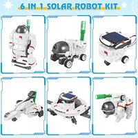 Nouvel ensemble de robots à construire solaires 6-en-1 STEM éducatifs STEAM DIY pour enfants