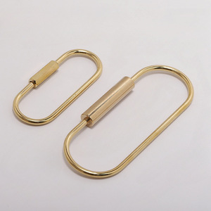 Moschettone a vite ovale a goccia in ottone all'ingrosso a forma di <span class=keywords><strong>D</strong></span> per accessori borse, portachiavi e ganci staccabili per chiavi dell'auto - Product Image 4
