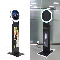 Photobooth Rond Populaire en Aluminium avec Coque en Fer et Flight Case pour Location d'Événements