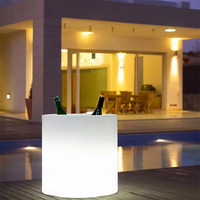 Q203 Pot de fleur lumineux en gros lumière luxe personnalisé en plastique vigne seau à glace Pot conteneur LED Pot de fleur lumière