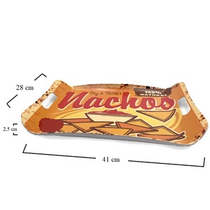 Plateau de service rectangulaire vintage en mélamine 41x28x2,5 cm avec motifs Nachos, plateaux décoratifs - Product Image 2