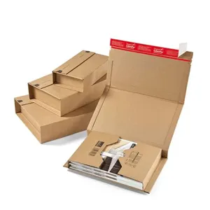 Impresión de tamaño personalizado, envío de libros marrones, autosellante caja de envío, caja de correo para envolver libros