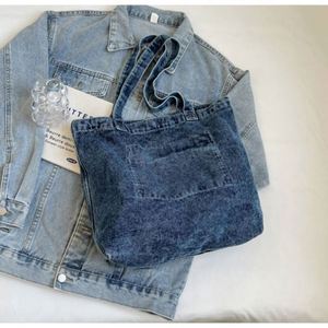 Sac fourre-tout en toile pour la vie quotidienne, grande capacité, en jean, pliable, avec logo personnalisé – Vente directe usine - Product Image 5