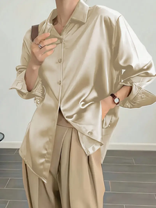 <span class=keywords><strong>Camicia</strong></span> da ufficio da <span class=keywords><strong>donna</strong></span> di qualità Vintage in raso <span class=keywords><strong>camicia</strong></span> <span class=keywords><strong>elegante</strong></span> da <span class=keywords><strong>donna</strong></span> a maniche lunghe camicie Casual top - Product Image 3