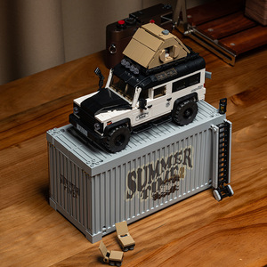 PB8825 Plastic Container Road Guard Tiger Camping Off-Road Vehicle Ornament Assembly Building Block Boys' <strong>Toy</strong> Wholesale - Product Image 1