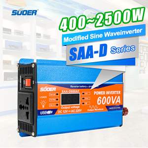 Inversor de Corriente Suoer SAA-D600AF de 600W, Onda Sinusoidal Modificada, <span class=keywords><strong>Universal</strong></span>, DC/AC, Monofásico, Convertidor de Energía de 12V - Product Image 1