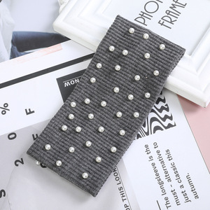 Nouveau fileté coton ongles perle croix bande de cheveux couleur unie lavage visage pression cheveux bandeaux sport groupé cheveux coiffures - Product Image 2