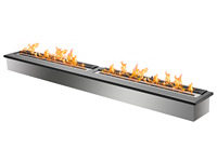 Cheminée à éthanol design moderne de 72 pouces, haute efficacité, style linéaire, insert en acier métallique, autoportante, pour hôtel et villa