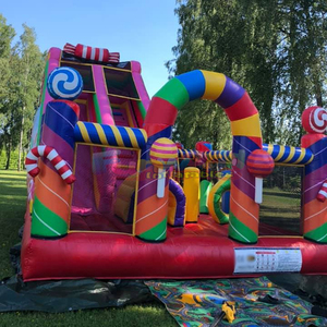 Pista de obstáculos inflable comercial, combo inflable, castillo inflable gigante con tobogán, pista de obstáculos para niños - Product Image 3