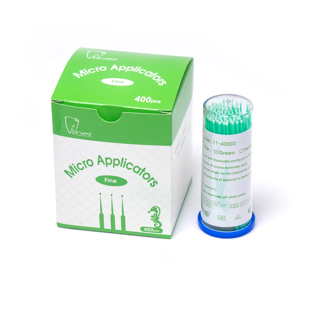 Microhisopos dentales de fibra de nailon, aplicador de microcepillo dental