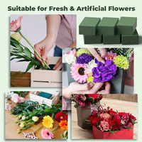 Busa Floral Hijau Blok DIY untuk Rangkaian Bunga, Kering & Basah, Penyerap Air, Ramah Lingkungan, Indoor/Outdoor, Wisuda, Halloween