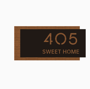 Support de plaque signalétique en aluminium gravé au design moderne pour mur et <span class=keywords><strong>porte</strong></span>, y compris plaque de numéro de maison - Product Image 3