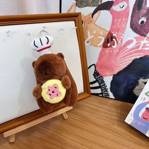 Comida hamburguesa galleta <span class=keywords><strong>Chef</strong></span> Capybara <span class=keywords><strong>Mini</strong></span> muñeca peluche Animal juguete llavero Plushie Capybaras garra máquina juguetes de peluche - Product Image 3