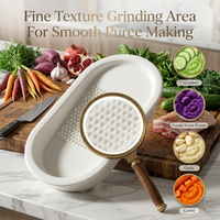 Keuken gadget keramische gember- en knoflookrasp met schuin oppervlak, handmatige kruidenmolen voor babyvoeding puree en keukengebruik