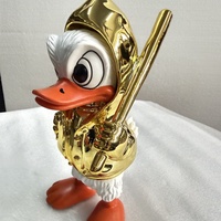 Statue Moderne de Canard Plaqué Or en Résine, Sculpture Animale Pop Art avec Capuche, Figurine pour Décoration de Bureau et Maison de Luxe