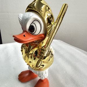 Statue Moderne de Canard Plaqué Or en Résine, Sculpture Animale <span class=keywords><strong>Pop</strong></span> Art avec Capuche, <span class=keywords><strong>Figurine</strong></span> pour Décoration de Bureau et Maison de Luxe - Product Image 2