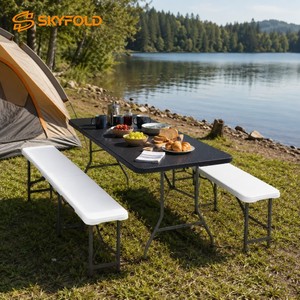 Offerta: Set <span class=keywords><strong>Tavolo</strong></span> e Panche <span class=keywords><strong>Pieghevoli</strong></span> in HDPE di Alta Qualità per Giardino, Picnic e Campeggio - Product Image 2