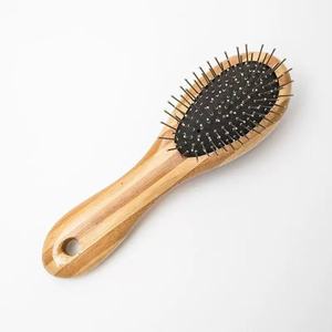 <span class=keywords><strong>Brosse</strong></span> de toilettage en bambou pour animaux de compagnie, <span class=keywords><strong>brosse</strong></span> à poils pour chiens et chats, poils de sanglier, picots en acier, écologique, peigne à coussin pour extensions capillaires pour animaux - Product Image 5