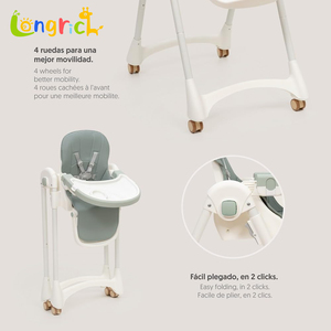 Chaise d'alimentation multifonctionnelle 3 en 1 pour bébé Chaise de salle à manger Silla De <span class=keywords><strong>Bebe</strong></span> Siège balançoire pliable Chaise haute luxueuse pour bébé - Product Image 3