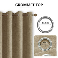 Rideaux occultants en lin pour chambre à coucher, occultation totale à 100 %, draperies unies, rideaux thermiques isolants pour fenêtres de chambre