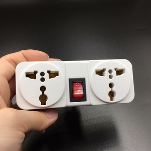 Enchufe adaptador de viaje Universal portátil blanco 250V 6/10A enchufe de extensión de Europa enchufe convertidor de potencia con interruptor de luz encendido de f - Product Image 1