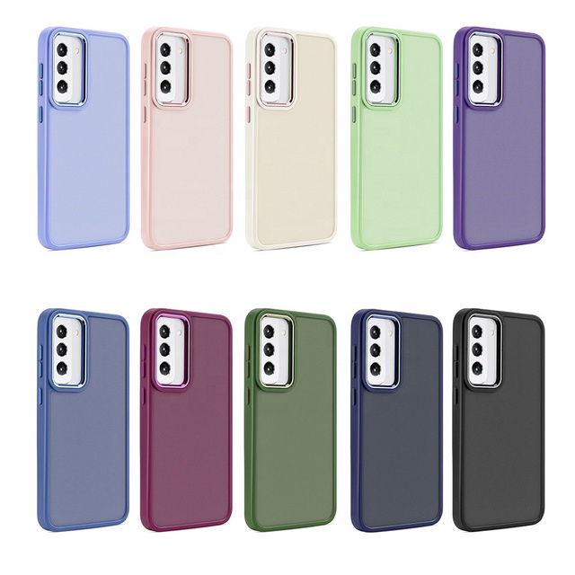 WOWCASE Anti Shock for Samsung Galaxy S23 Ultra Case Clear Back Cover Transparent Electroplate Metal Ring Camera Protection S24