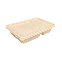 Conteneur alimentaire jetable biodégradable, vaisselle, boîte en amidon de maïs 350/500/650/750/850/1000/1250 ml, compatible micro-ondes et congélateur