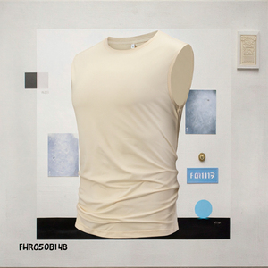 Chaleco de punto sin mangas transpirable para hombre, diseño fresco de Fitness, colores sólidos, camiseta sin mangas de entrenamiento, Chaleco de punto de gimnasio lavado para hombres - Product Image 2