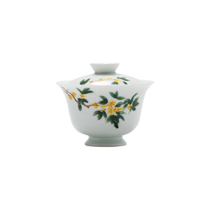 Hand Painted Osmanthus Flower Gaiwan Porcelain With Lid Single <b>Tea</b> Bowl For Gongfu <b>Tea</b> <b>Set</b> Home Use Afternoon <b>Tea</b> - Product Image 5