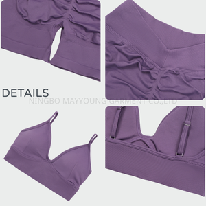 Ensemble <span class=keywords><strong>de</strong></span> <span class=keywords><strong>Sport</strong></span> 4 Pièces pour Femmes: Soutien-Gorge Dos Nageur Amincissant, Short <span class=keywords><strong>de</strong></span> Yoga, <span class=keywords><strong>Tenue</strong></span> d'Hiver pour Course en Extérieur, Gym et Fitness - Product Image 4