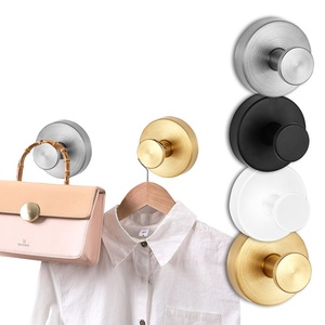 Black Strong Hook Bathroom Towel <strong>Holder</strong> <strong>Shower</strong> <strong>Suction</strong> Hooks Coat Hanger Wall Mounted Bath Hardware Set - Product Image 6
