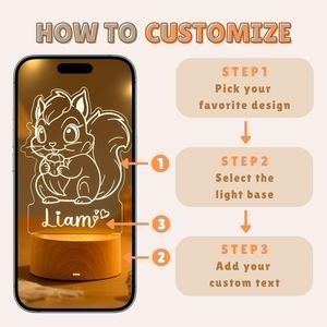 Lámpara LED Acrílica 3D con Diseño de Animales Navideños, Base de ABS, Lámpara de Noche para Niños, Lámpara de Mesa, Decoración para Fiestas de Cumpleaños - Product Image 5