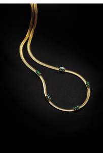 Classique Vintage Géométrique Titane Acier Incrustation Zircon Collier 1 Pièce À La Mode Charme Chaînes - Product Image 5