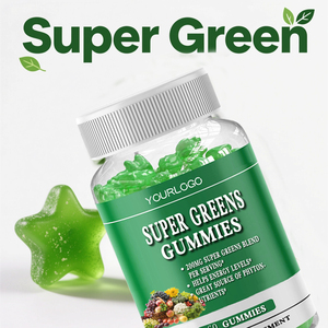 Gummies Super Greens 500 MG <span class=keywords><strong>Moringa</strong></span> biologique Antioxydant Soutien immunitaire Complément alimentaire pour adultes avec superaliments végétaux et fruités - Product Image 2