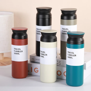 Gobelet de voyage isotherme en acier inoxydable à double paroi style Japandi 350 ml 500 ml avec couvercle, tasse à café portable, maintien au chaud 12-24 heures - Product Image 1