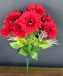 Fleur de marguerite artificielle haute <span class=keywords><strong>simulation</strong></span> de 40 cm, bouquet de 7 têtes de gerbera artificielles pour la décoration de mariage, de maison ou de vitrine - Product Image 5