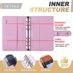 Carpeta Magnética de Cuero con Diseño Tartán Clásico, A6, de Tela Premium, con Hojas Sueltas, para Regalo, con Sobres, para Finanzas Diarias - Product Image 3
