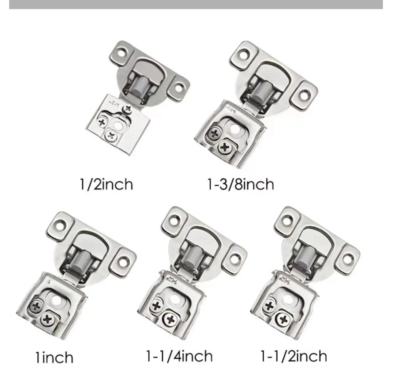 American style Nickel Plated Cabinet Door Face Frame Hinges 3-Way Adjustment with difference size