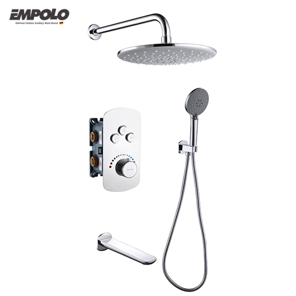 Shower Set Brass Modern Design Concealed Thermostatic Basin Bathroom Shower Systems