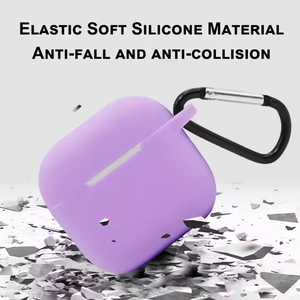Custodia protettiva in Silicone <span class=keywords><strong>4</strong></span> AirPods ispessita con gancio a molla custodia protettiva in Silicone Anti-goccia per Airpods di quarta generazione 2024 - Product Image 4