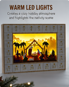 Unique Wooden Style Advent Calendar <b>Box</b> with Drawers LED Warm Light Rigid Cardboard <b>Empty</b> Mystery Blind <b>Box</b> <b>for</b> Surprise <b>Gift</b> - Product Image 6