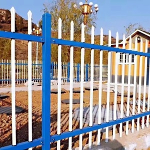 Clôtures de <span class=keywords><strong>jardin</strong></span> <span class=keywords><strong>en</strong></span> acier revêtu noir, avec panneaux de clôture, portail carré supérieur, poteaux de clôture, treillis métallique et design de clôtures <span class=keywords><strong>en</strong></span> poudre, pour parking - Product Image 2