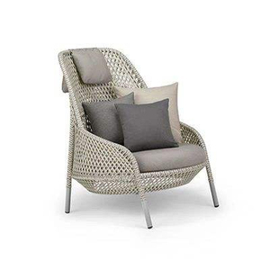 Set Moderno di Mobili da Esterno in Alluminio a Tre Pezzi con Divano, Sedia e Tavolino Pieghevole per Cortile, Balcone e Terrazza - Product Image 3