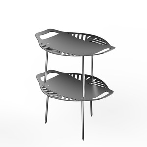 Grille de barbecue pliable d'extérieur 385x295x195mm, pot et plaque de cuisson portables multifonctionnels pour la cuisine en pique-nique - Product Image 1