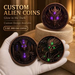 Koin Tembaga Murni 999 1 oz Seri Alien Berwarna Efek Cahaya High-Relief  Dunia Semesta Warna-warni Edisi Kolektor Koin Tembaga - Product Image 3
