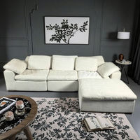 Canapé modulaire en mousse haute densité, compressé sous vide dans une boîte, sectionnel en tissu sans cadre pour appartement, non assemblé