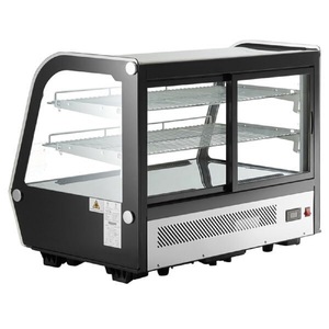 <span class=keywords><strong>Vitrine</strong></span> réfrigérée pour boulangerie Rebirth, 48 pouces, cadre en acier inoxydable, façade en verre incurvé, étagères réglables à plusieurs niveaux - Product Image 1
