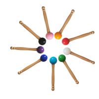 Best-seller Manche en bois Boule en caoutchouc Coloré et Durable Instrument Percussion Outil Marteau Musique Marteau maillet